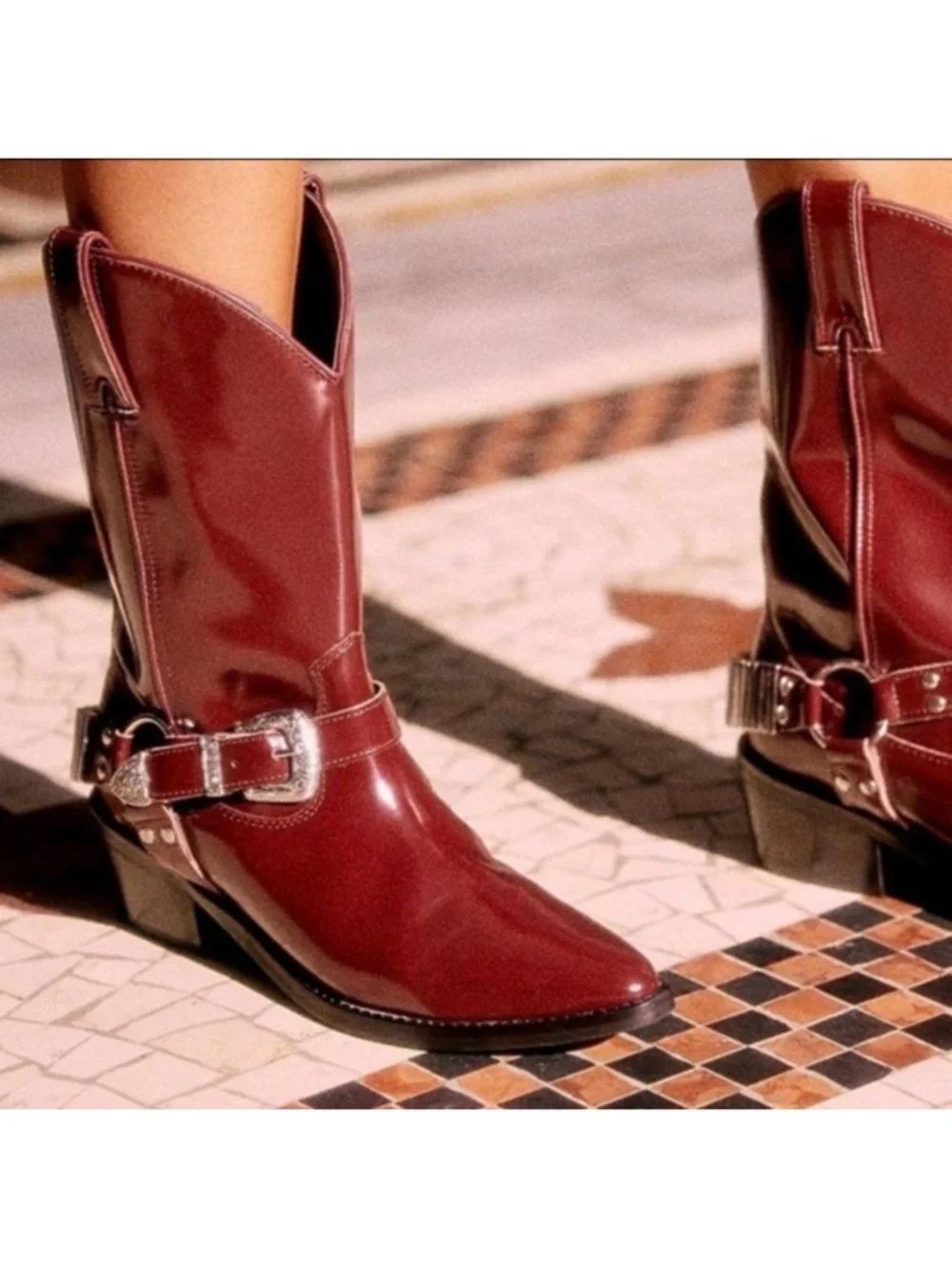 NWOB FREE PEOPLE Ridge Leather Western Boots 37